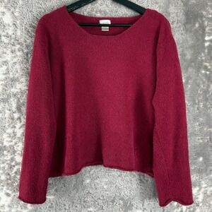 Alps Size L Minimalist Casual Sweater Burgundy Long‎ Sleeve Pullover